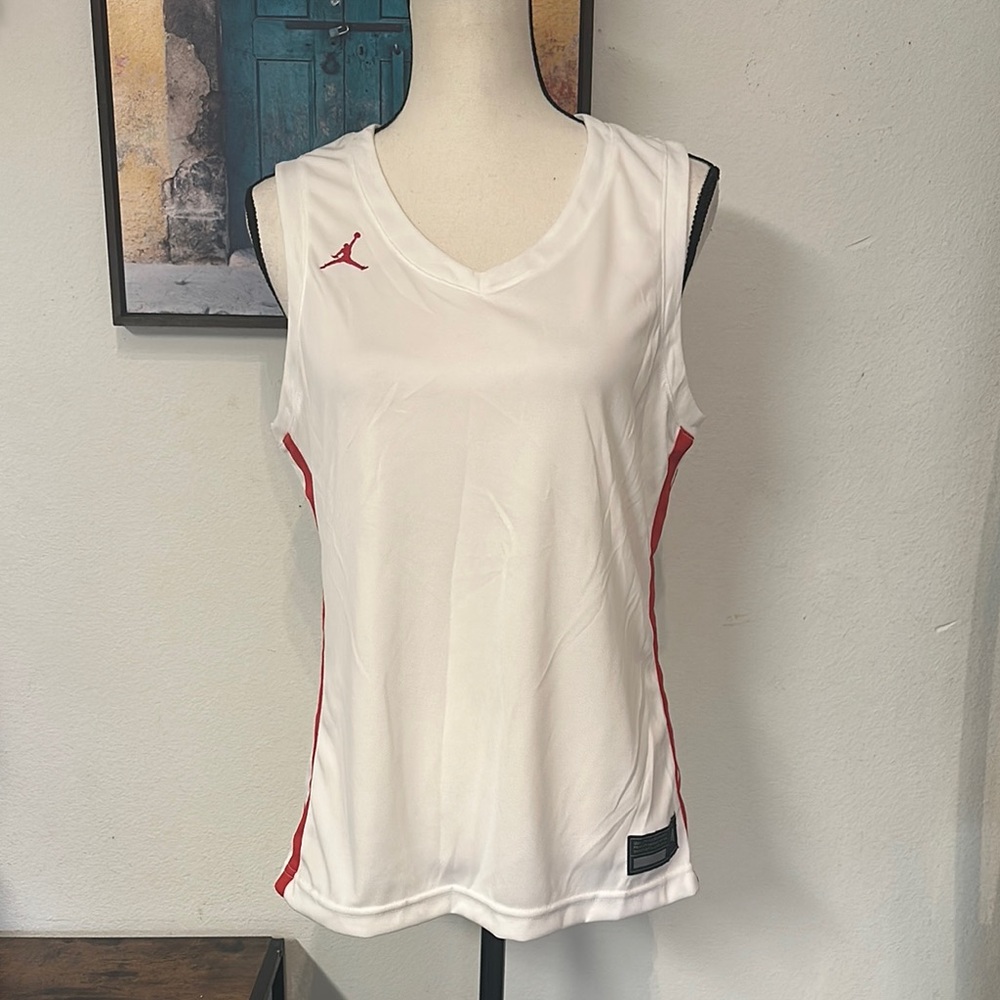 Nike Stock Dri-fit Jordan Overtime Jersey Women’s Medium White FQ3737